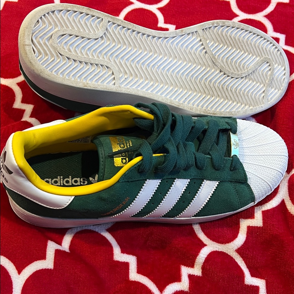 Adidas Green and White Men's Sneakers - Picture 2 of 2